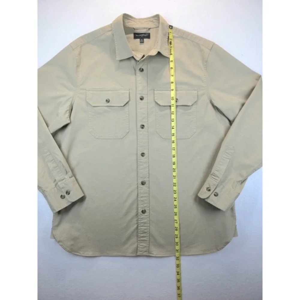 Banana‎ Republic Men's XL Khaki Utility Shirt Long Sleeve Cotton Stretch FA21